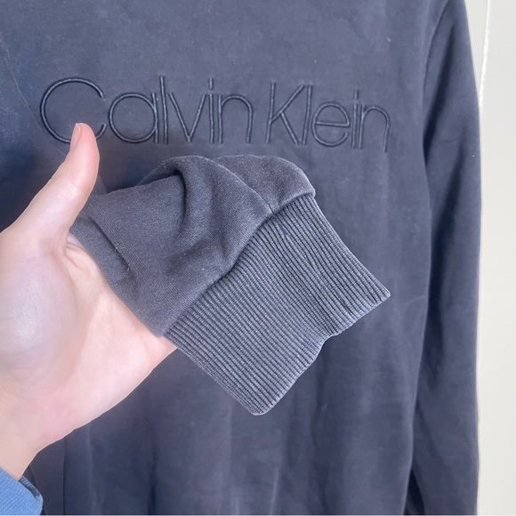 Calvin Klein washed black crew neck sweatshirt logo - Picture 3 of 8